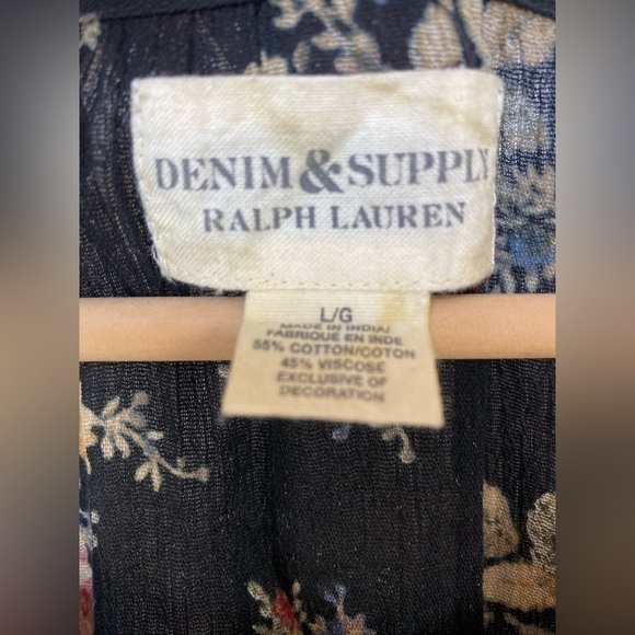 Denim & Supply Ralph Lauren Floral Mini Dress Smocked Size‎ X-Large - Picture 11 of 11